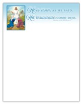 He Is Risen (Matthew 28:6, KJV) Bilingual Letterhead, 100