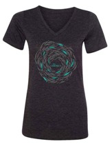 Against the Current, Woman's Shirt, Black Heather, Small