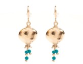 Pomegranate Earrings, Turquoise / Sterling Silver Gold-plated