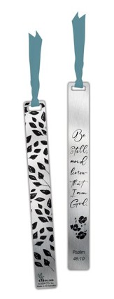 Be Still and Know Pewter Bookmark with Ribbon