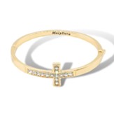 Crystal Cross Bangle Bracelet, Gold