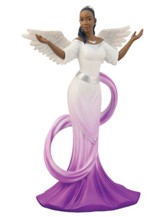 Graceful Angel with Open Arms, Purple Sash