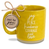 Joy, Peace, Kindness Mug, Yellow