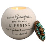 Beloved Grandfather Round Tea Light Candle Holder