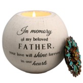 In Memory of My Beloved Father Round Tea Light Candle Holder