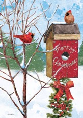 Merry Birdhouse Christmas Cards, Box of 12