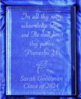 Personalized, Crystal Plaque, Rectangle, Graduation