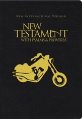 NIV New Testament with Psalms and Proverbs, Pocket-Sized,  Paperback, Black Motorcycle