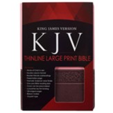 KJV Large Print Lux-Leather Brown/Pink