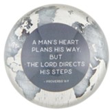 Mans Heart Glass Paperweight