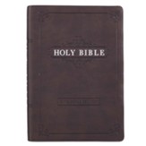 KJV Large-Print Bible--imitation leather, dark brown  - Imperfectly Imprinted Bibles