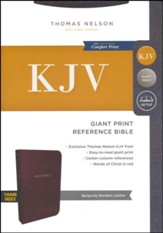 KJV Reference Bible, Giant Print, Burgundy Bonded Leather, Indexed