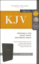 KJV Personal Size Reference Bible Giant Print, Bonded Leather, Black - Imperfectly Imprinted Bibles
