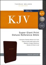 KJV Deluxe Reference Bible Super Giant Print, Burgundy