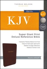 KJV Deluxe Reference Bible Super Giant Print, Burgundy, Indexed - Slightly Imperfect