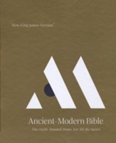 NKJV Comfort Print Ancient-Modern Bible, Cloth over Board, Gray - Slightly Imperfect