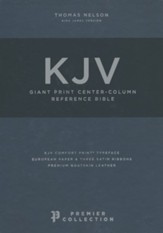 KJV Comfort Print Reference Bible,  Giant Print, Premier Leather, Black, Premier Collection