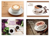 Coffee Time Birthday Cards, Box of 12