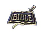 Sword and Bible Lapel Pin, Gold Plated