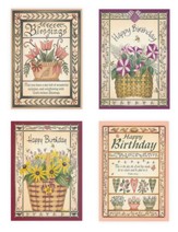 Flower Baskets, Birthday Cards, Box of 12