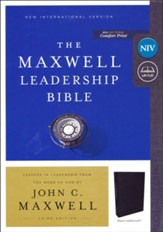 NIV, Maxwell Leadership Bible, 3rd Edition, Leathersoft, Black, Comfort Print - Imperfectly Imprinted Bibles