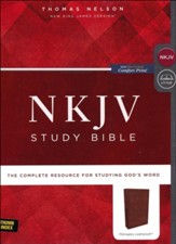 NKJV Comfort Print Full Color Study Bible, Imitation Leather, mahogany, indexed