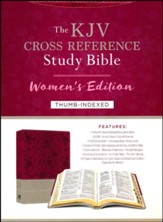 KJV Cross Reference Study Bible, Women's Edition--soft leather-look, floral berry/gray (indexed) - Imperfectly Imprinted Bibles