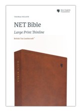 NET Large-Print Thinline Bible--soft leather-look, brown