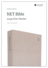 NET Large-Print Thinline Bible--soft leather-look, stone