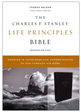 KJV Charles F. Stanley Life Principles Bible, Comfort Print--soft leather-look, black
