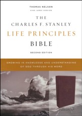 KJV Charles F. Stanley Life Principles Bible, Comfort Print--soft leather-look, burgundy