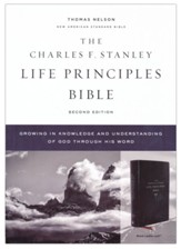 NASB Charles F. Stanley Life  Principles Bible, 2nd Edition, Comfort Print--soft leather-look, black