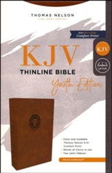 KJV, Thinline Bible Youth Edition,  Leathersoft, Brown, Comfort Print