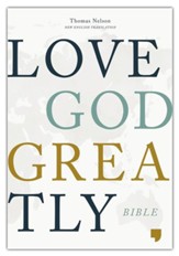 NET Love God Greatly Bible--soft  leather-look, brown - Imperfectly Imprinted Bibles