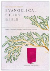 NKJV Evangelical Study Bible,  Comfort Print--soft leather-look, rose