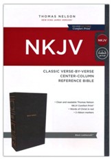 NKJV Classic Verse-by-Verse Center-Column Comfort Print Reference Bible--soft leather-look, black