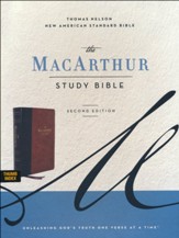 NASB MacArthur Study Bible, 2nd Edition, Comfort Print--soft leather-look, brown (indexed)