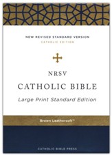 NRSV Catholic Bible, Large Print, Comfort Print, Leathersoft, Brown - Imperfectly Imprinted Bibles