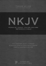 NKJV Classic Verse-by Verse Center-Column Reference Bible-premium goatskin, black (Premier Collection)