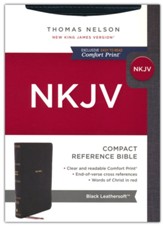 NKJV Compact Reference Bible, Comfort Print--soft leather-look, black (red letter)