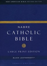 NABRE Large-Print Catholic Bible--soft leather-look, black