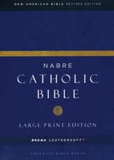 NABRE Large-Print Catholic Bible--soft leather-look, brown