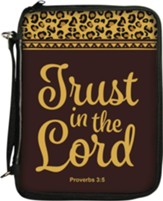 Trust in the Lord Bible Cover, Brown and Leopard Print