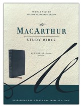 ESV MacArthur Study Bible, 2nd Edition--soft leather-look, black