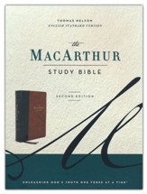 ESV MacArthur Study Bible, 2nd Edition--soft leather-look, brown - Imperfectly Imprinted Bibles