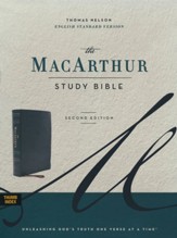 ESV MacArthur Study Bible, 2nd Edition--soft leather-look, black (indexed)