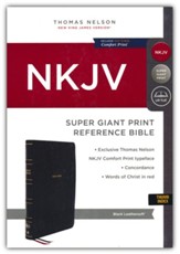 NKJV Super Giant-Print Reference Bible, Comfort Print--soft leather-look, black (indexed)