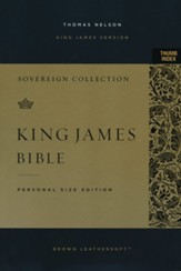 KJV Personal-Size Sovereign Collection Bible, Comfort Print--soft leather-look, brown (indexed)