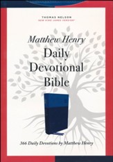 NKJV Matthew Henry Daily Devotional  Bible, Comfort Print--soft leather-look, blue/navy