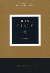 KJV Compact Bible, Maclaren Series--genuine leather, black - Imperfectly Imprinted Bibles